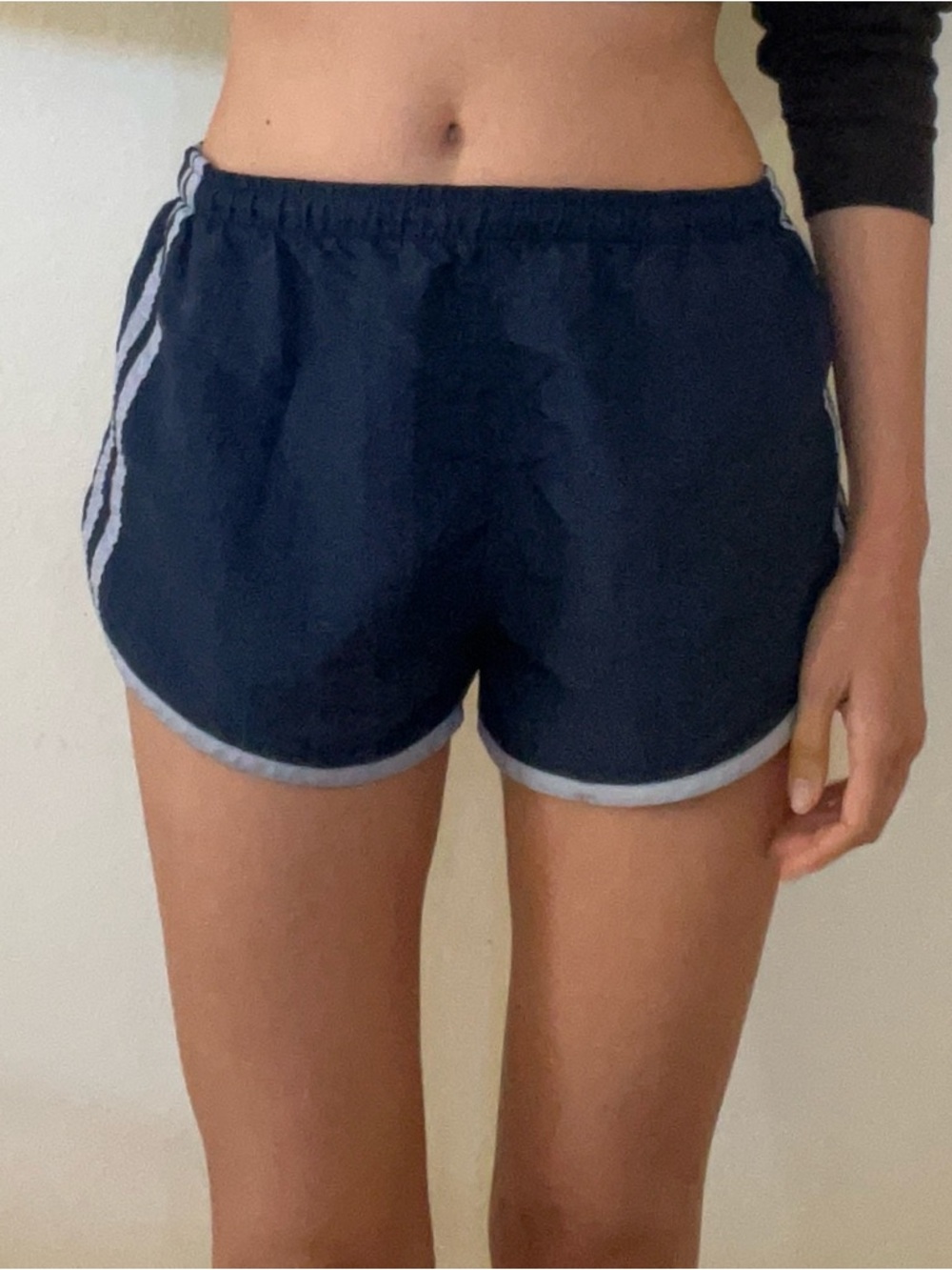 Women's Navy Track Shorts with Contrast Trim